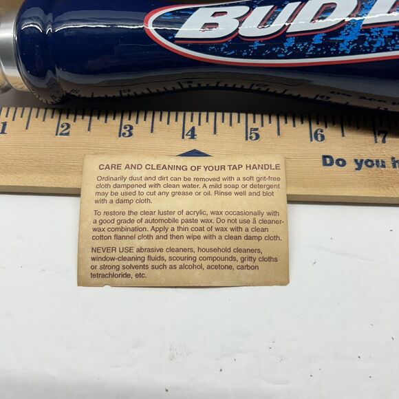 AJS Budweiser Bud Light Beer Draft Handle NEW in box Blue Pub Style Tap - Picture 3 of 7